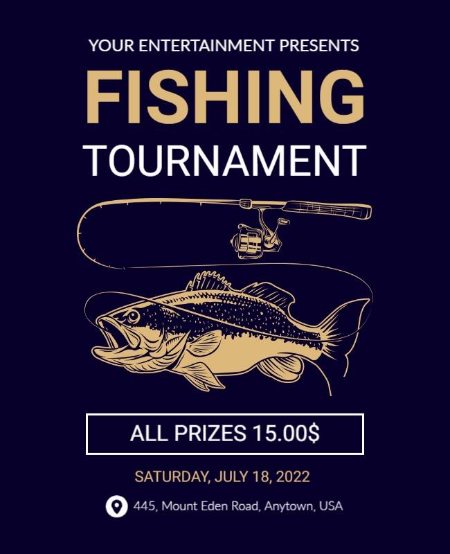 Fishing Tournament Event Announcement Flyer Template