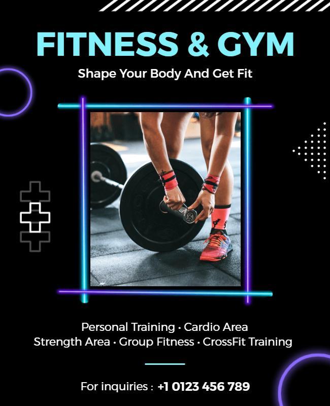 Fitness and Gym Training Session Flyer Template