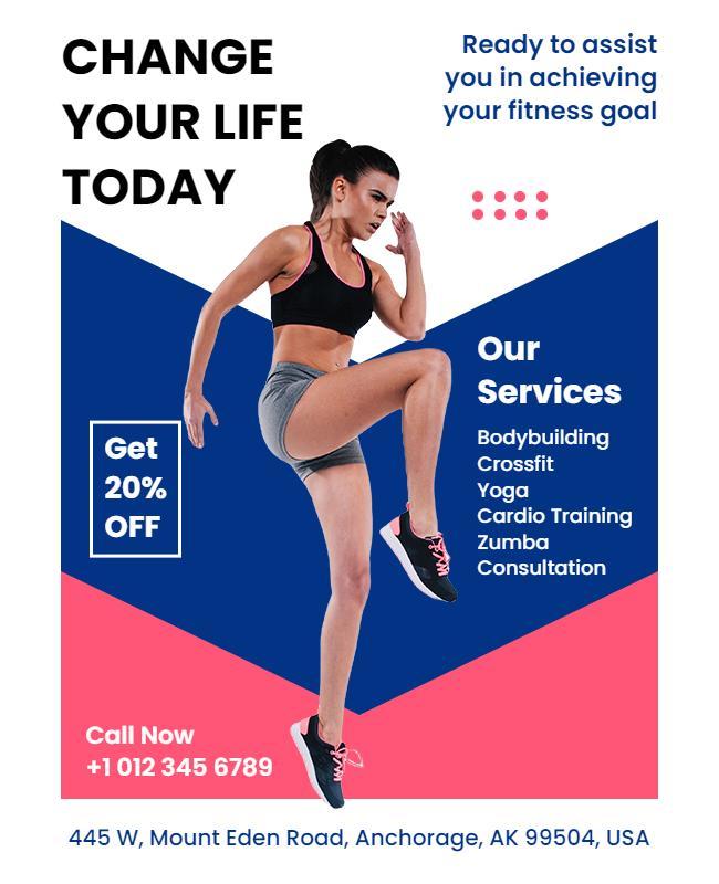 Fitness and Wellness Services Promotional Flyer Template