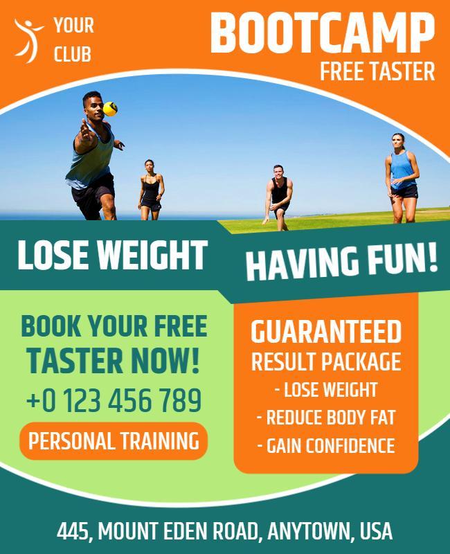 Fitness Bootcamp Free Taster Flyer Template