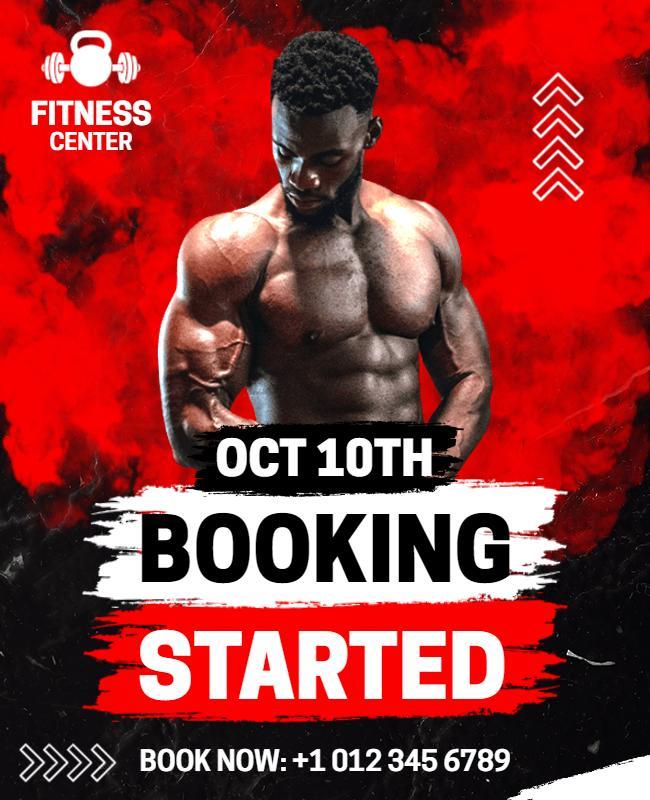 Fitness Center Bodybuilding Promotion Flyer Template