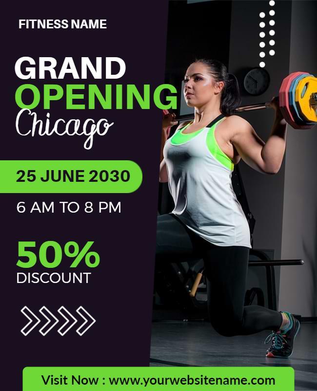 Fitness Center Grand Opening Event Flyer Template