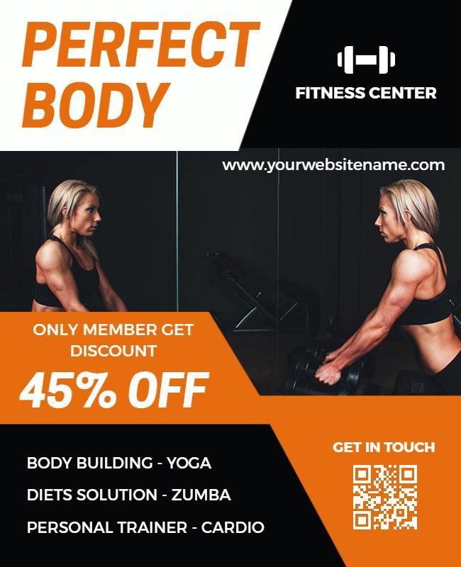 Fitness Center Membership Discount Flyer Template