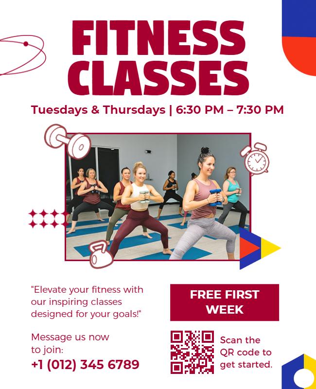 Fitness Classes Promotion Flyer Template