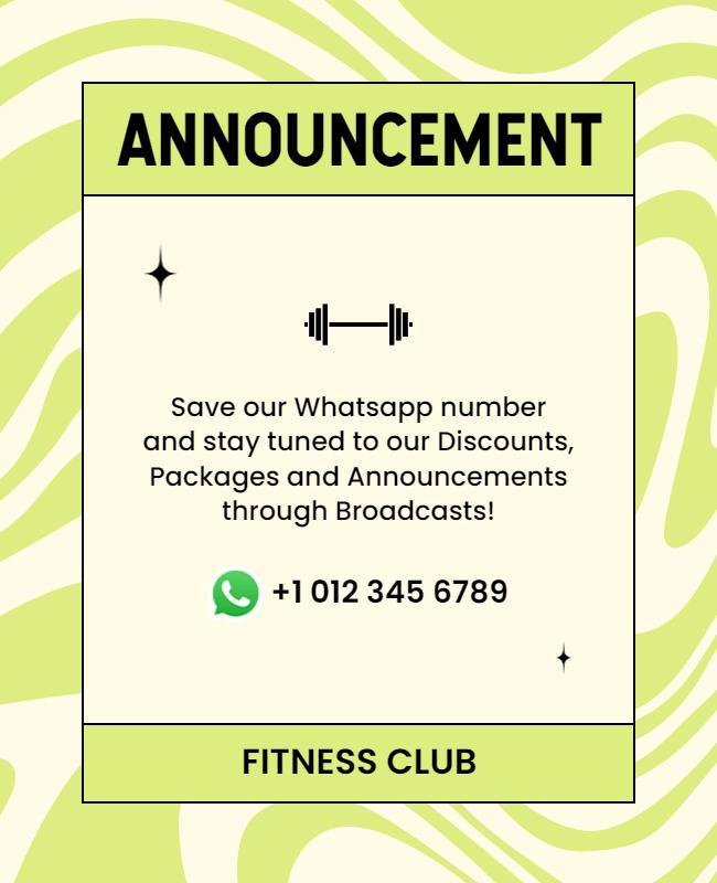 Fitness Club Announcement Flyer Template