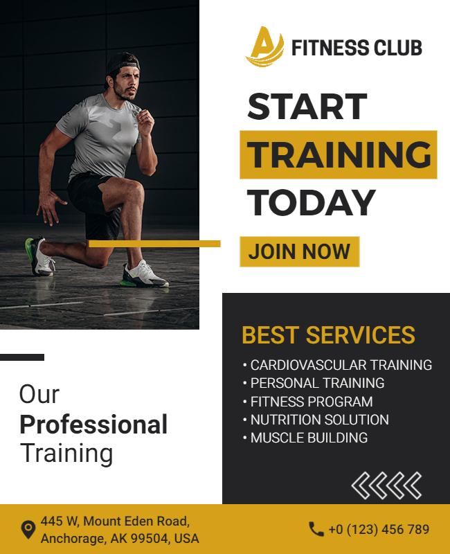 Fitness Club Personal Training Promotion Flyer Template