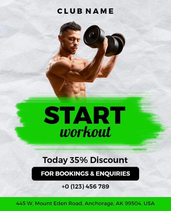 Fitness Club Promotional Workout Flyer Template