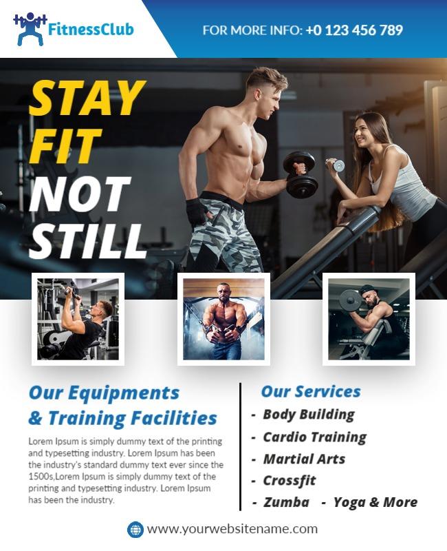 Fitness Club Training and Services Flyer Template