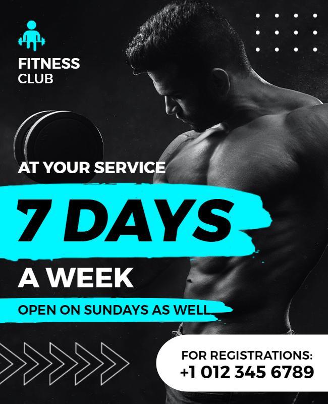 Fitness Club Weekly Training Flyer Template