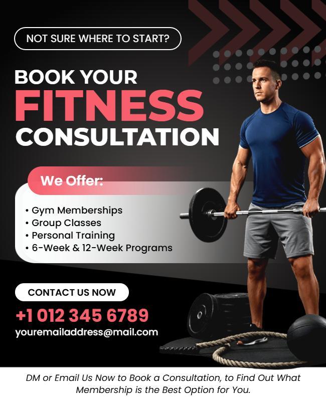 Fitness Consultation and Training Services Flyer Template