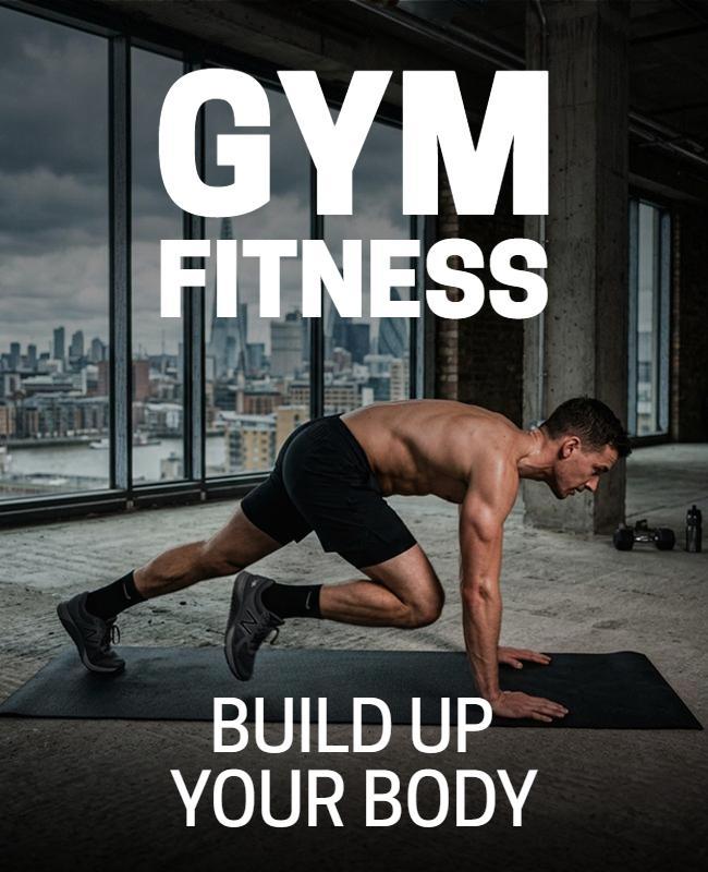Fitness Enthusiast Gym Training Poster Template