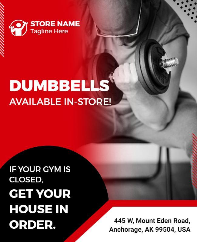 Fitness Equipment Store Promotion Flyer Template