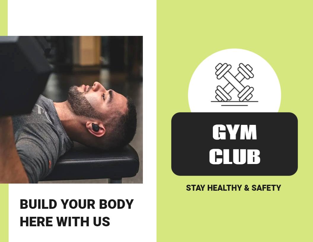 Fitness Gym Club Membership Workout and Training Plan Brochure Template