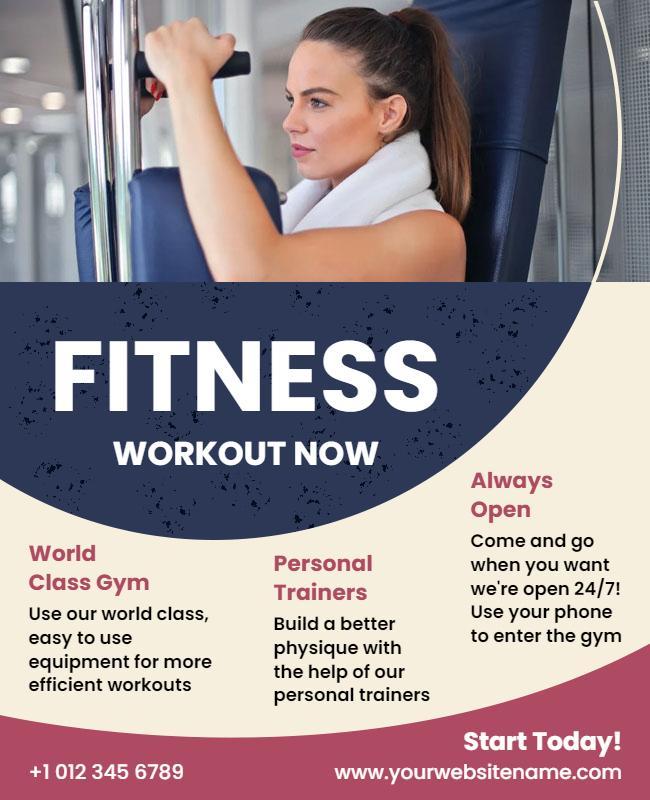 Fitness Gym Promotion Workout Flyer Template