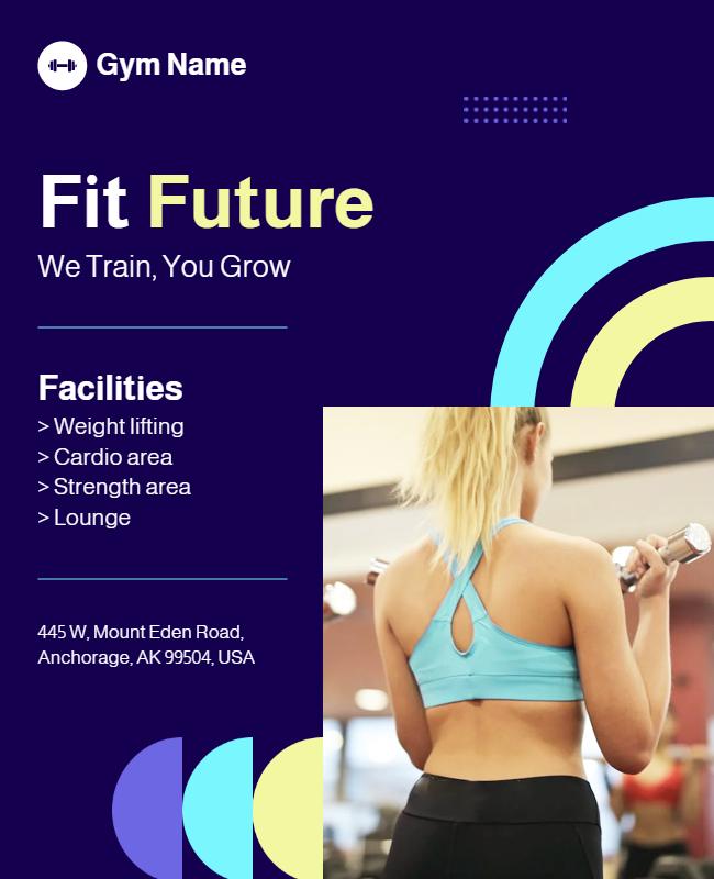 Fitness Gym Promotional Flyer for Training Facilities Template