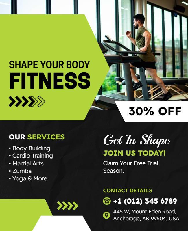 Fitness Gym Promotional Flyer Template