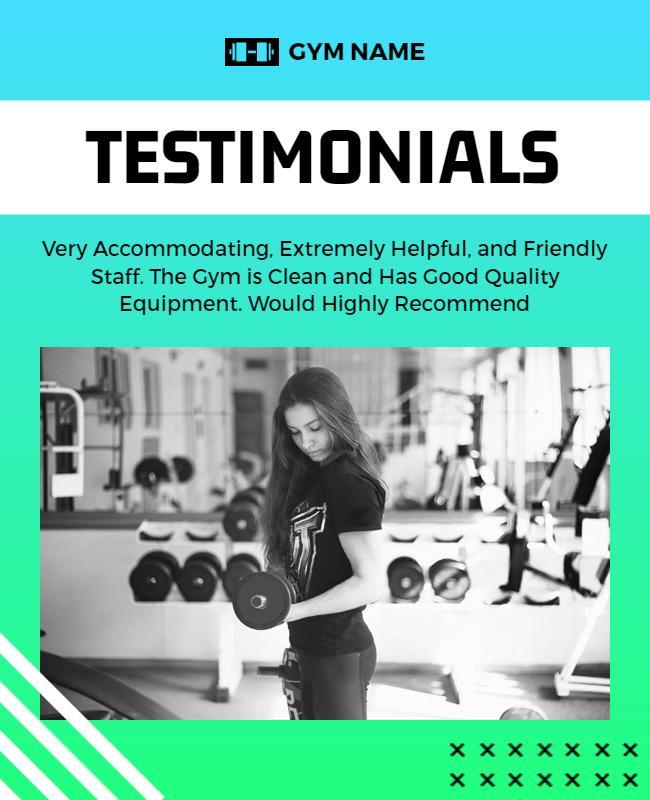 Fitness Gym Testimonials Promotion Flyer Template