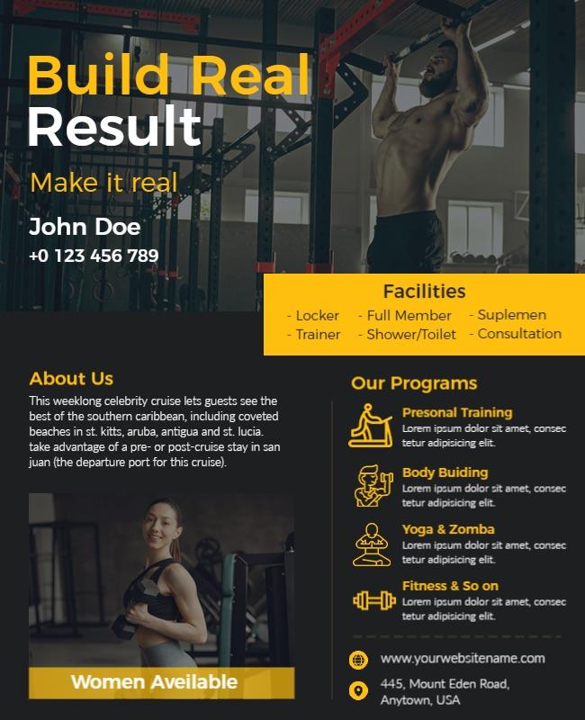 Fitness Gym Training Program Flyer Template