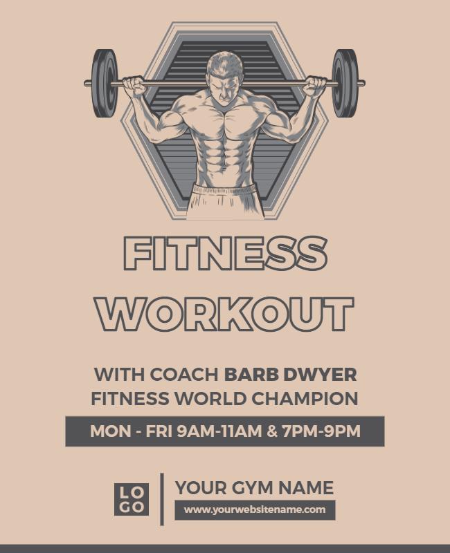 Fitness Gym Training Schedule Flyer Template