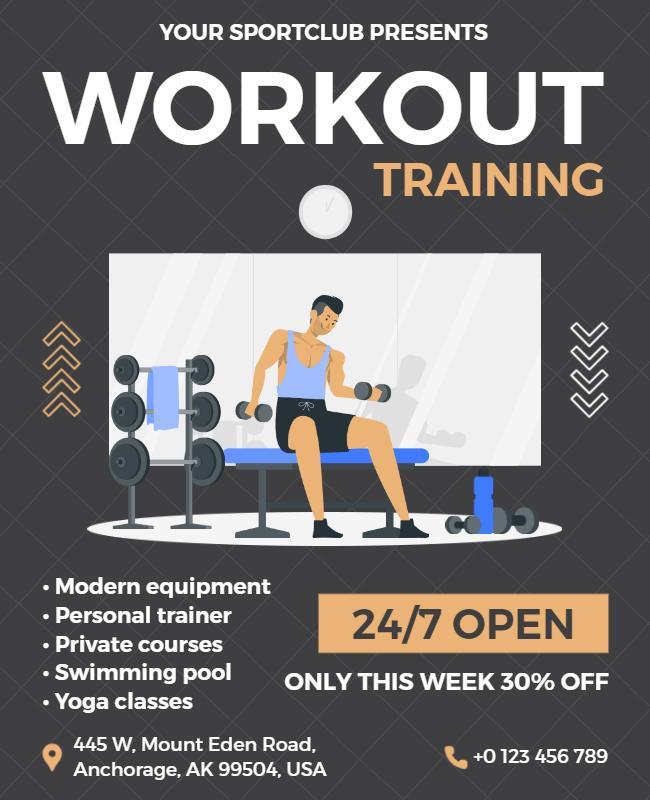 Fitness Gym Workout Training Promotion Flyer Template