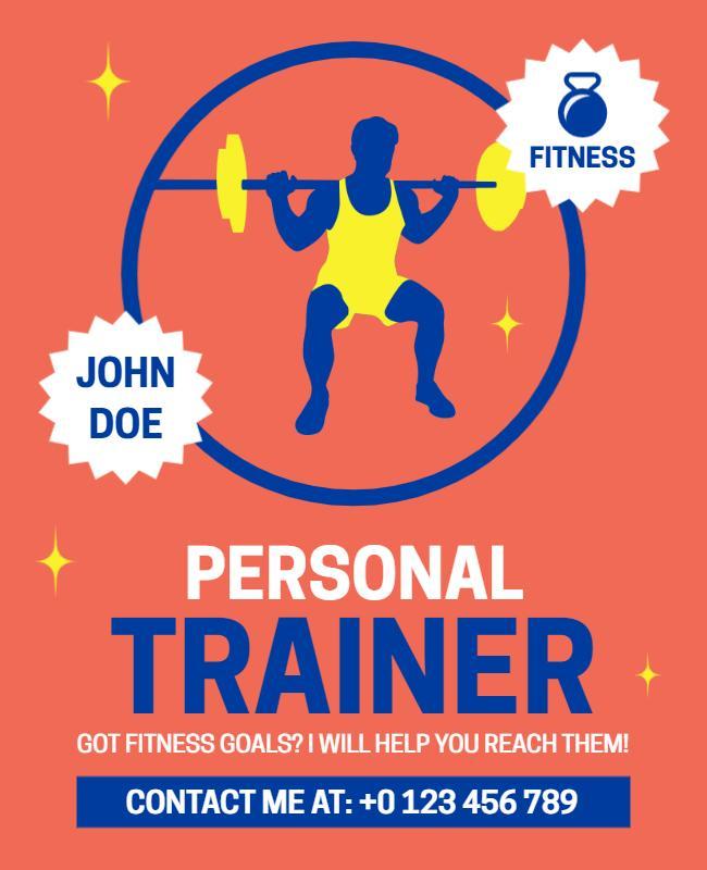 Fitness Themed Personal Trainer Service Flyer Template