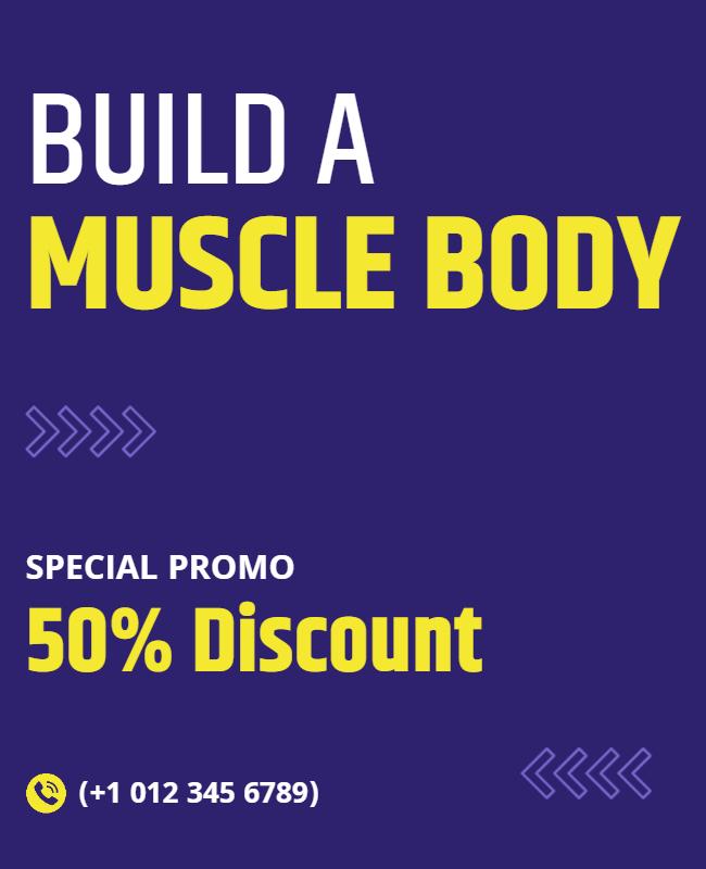 Fitness Promotion with Discount Offer Flyer Template