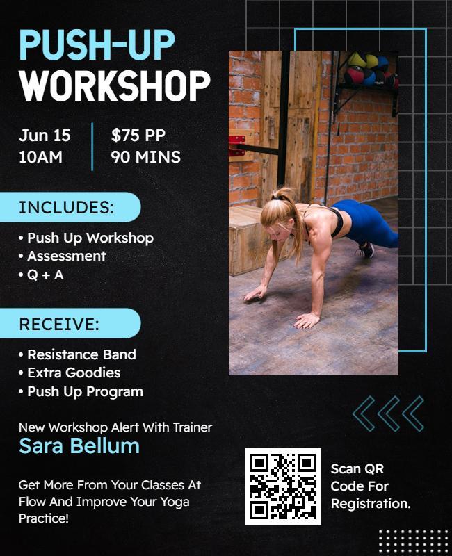 Fitness Push-up Workshop Event Flyer Template
