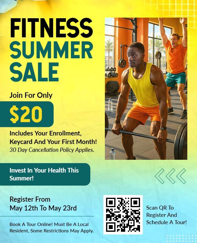 Fitness Summer Sale Promotion Flyer Template