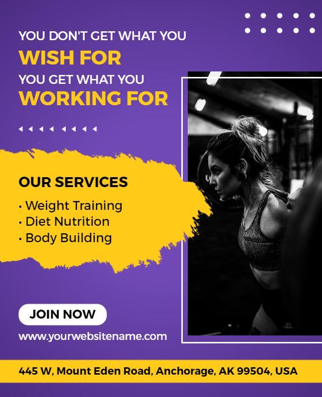 Fitness Training and Nutrition Services Flyer Template