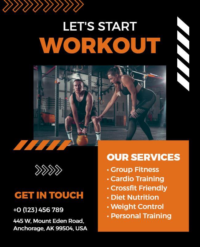 Fitness Training Services Promotional Flyer Template