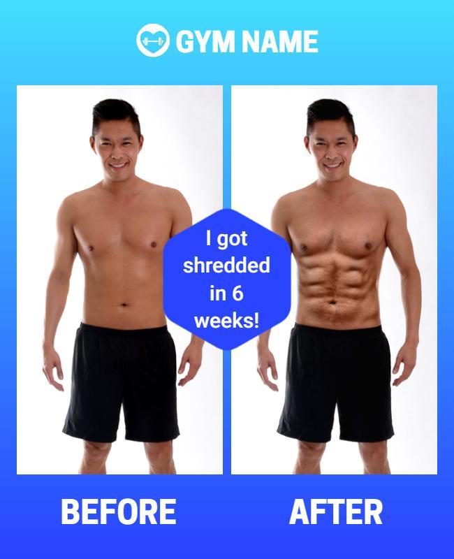 Fitness Transformation Before and After Flyer Template