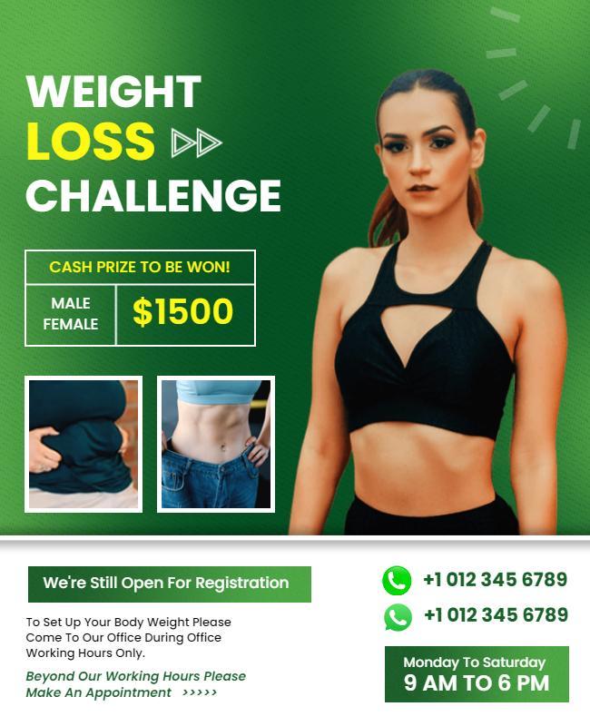 Fitness Weight Loss Challenge Event Flyer Template