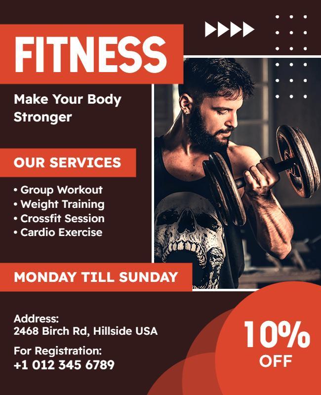 Fitness Weight Training Promo Flyer Template