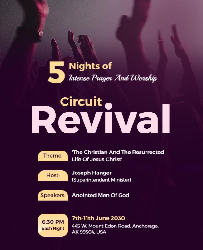 Five Nights Circuit Revival Worship Flyer Template