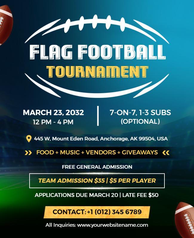 Flag Football Tournament Event Flyer Template