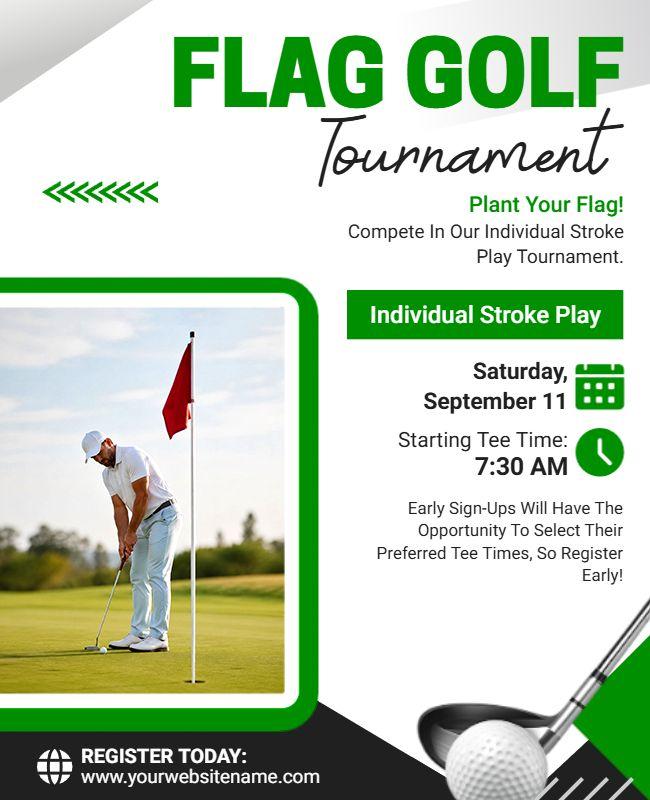 Flag Golf Tournament Event Flyer Template