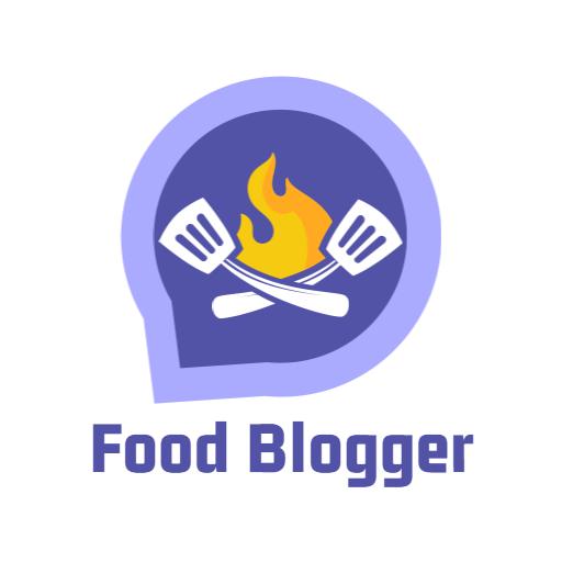 Flame and Grill Design Showcasing Exciting Food Blogger Logo Template