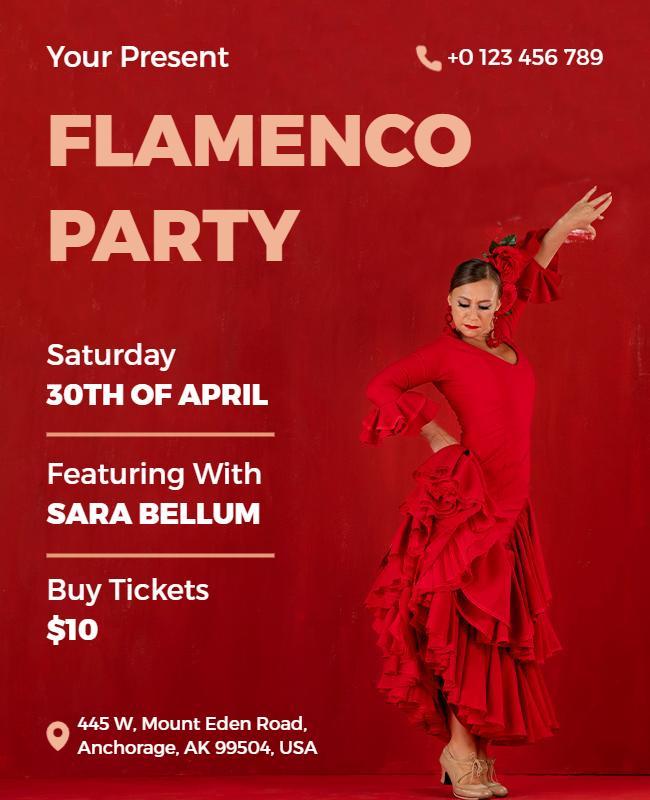 Flamenco Dance Party Event Flyer Template