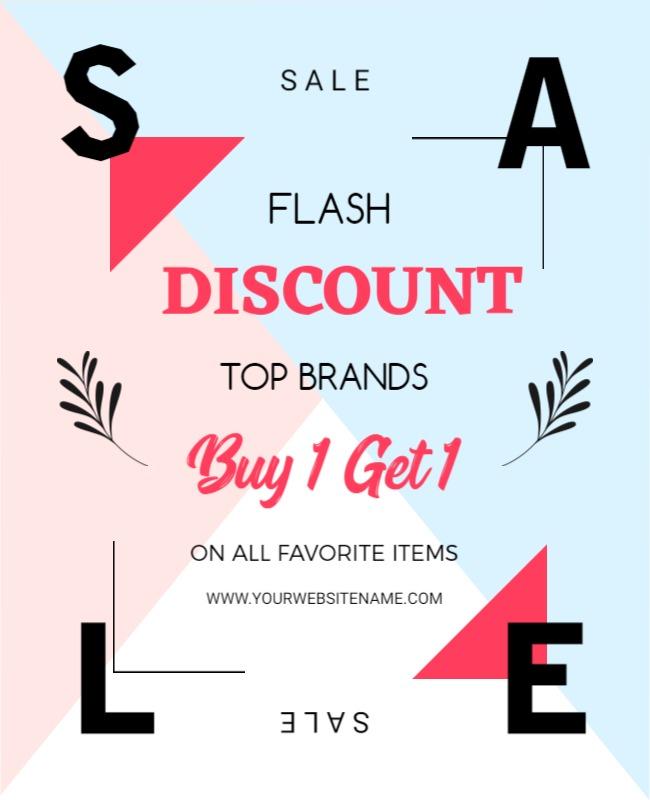 Flash Discount Buy One Get One Sale Flyer Template