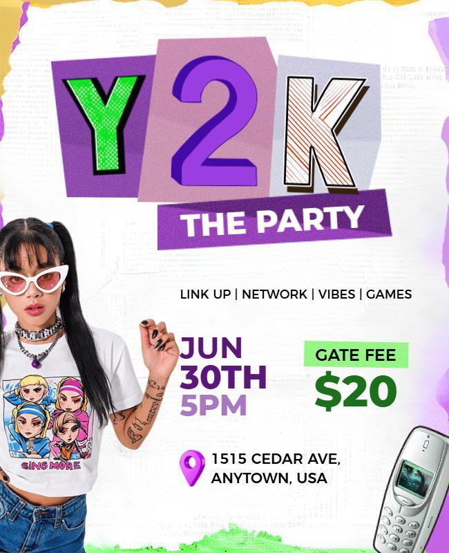 Flashback Y2k Era Party Flyer Template