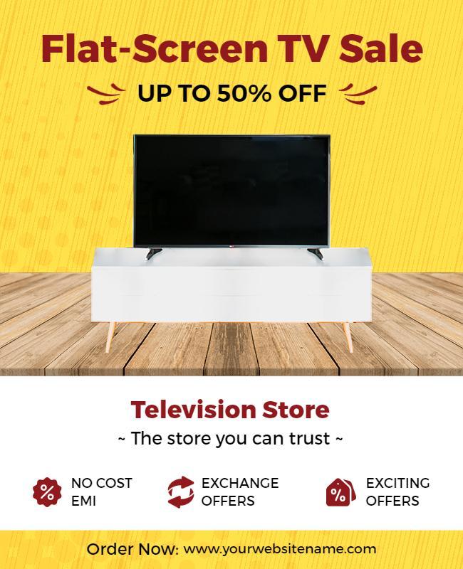 Flat Screen Television Sale Promotional Flyer Template