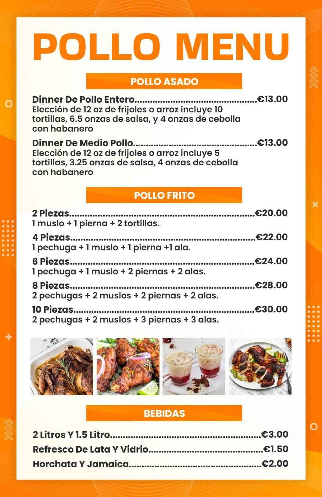 Flavorful Grilled and Fried Chicken Selections Delicious Chicken Menu Template