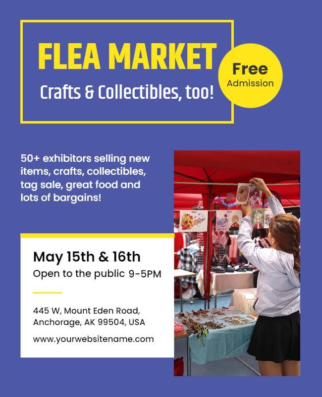 Flea Market Crafts and Collectibles Event Flyer Template