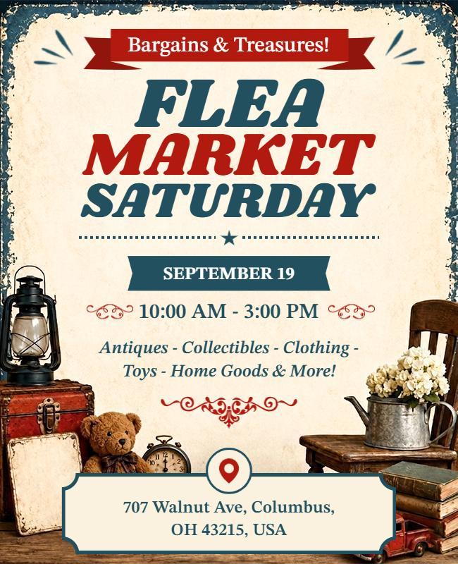 Flea Market Saturday Event Poster Template