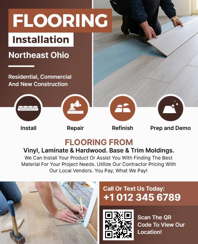 Flooring Installation Services Promotional Flyer Template