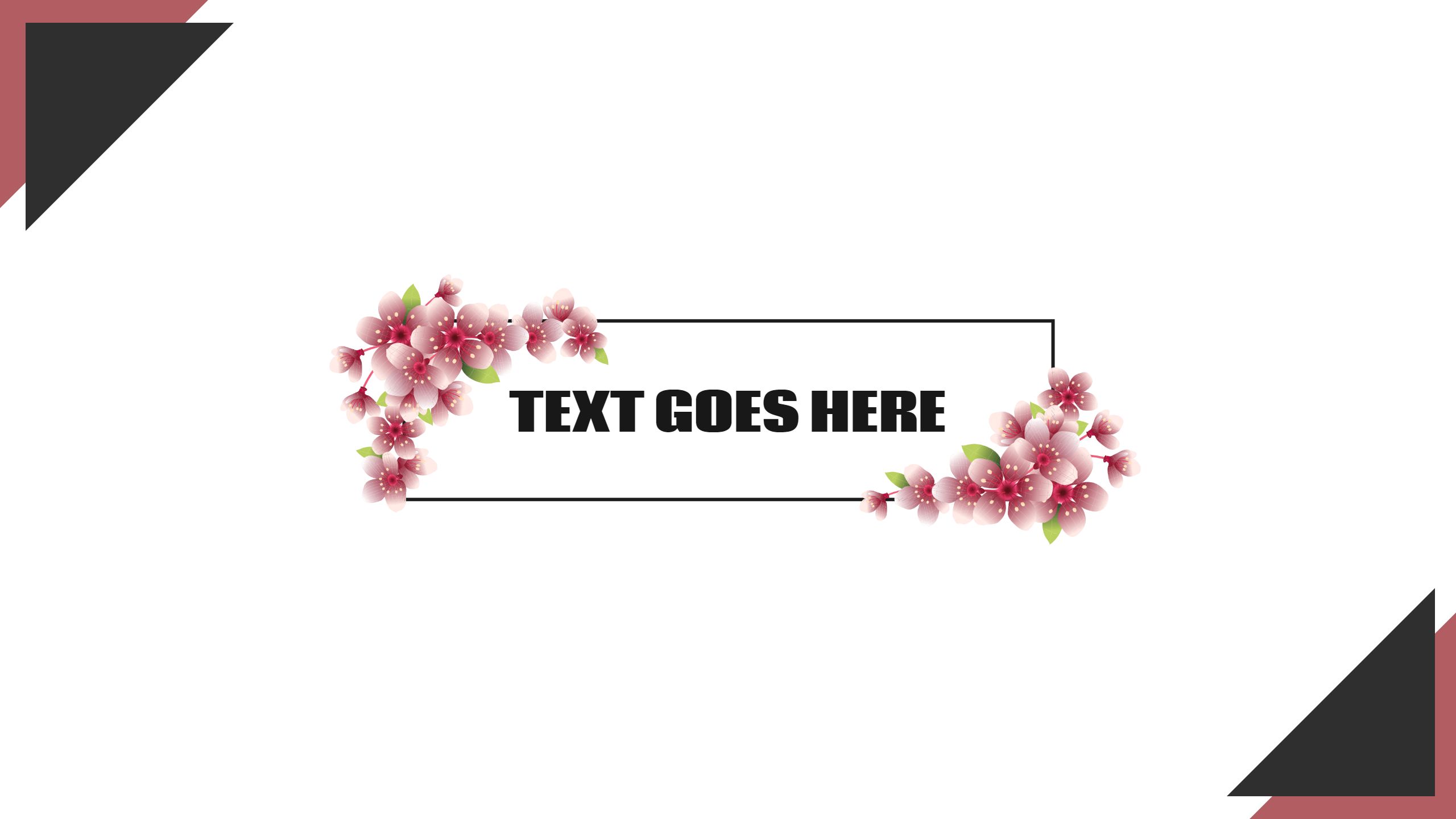 Floral Accents with Elegant Black Text YouTube Banner Template