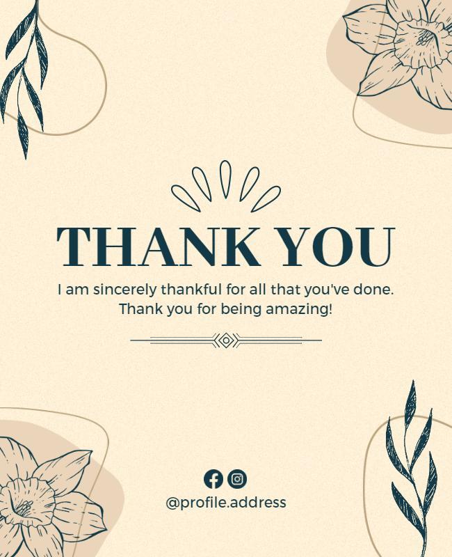 Floral Appreciation Thank You Note Flyer Template