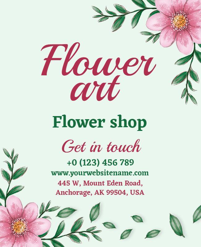 Floral Art Flower Shop Advertisement Flyer Template