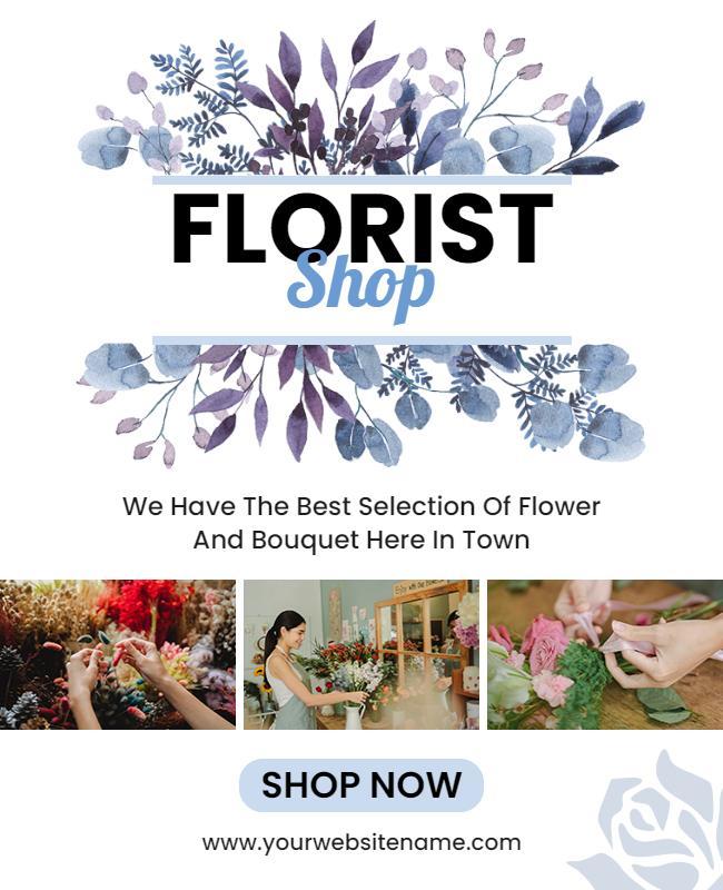 Floral Boutique Promotional Flyer Template