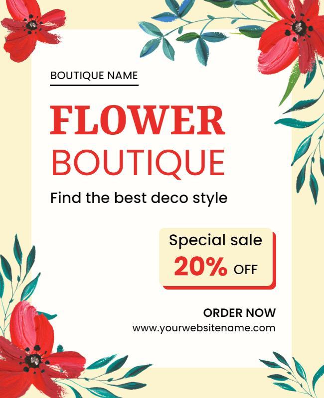 Floral Boutique Special Sale Flyer Template